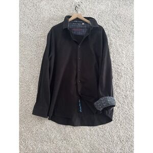 Robert Graham Mens Black Button down Cotton - 4XL